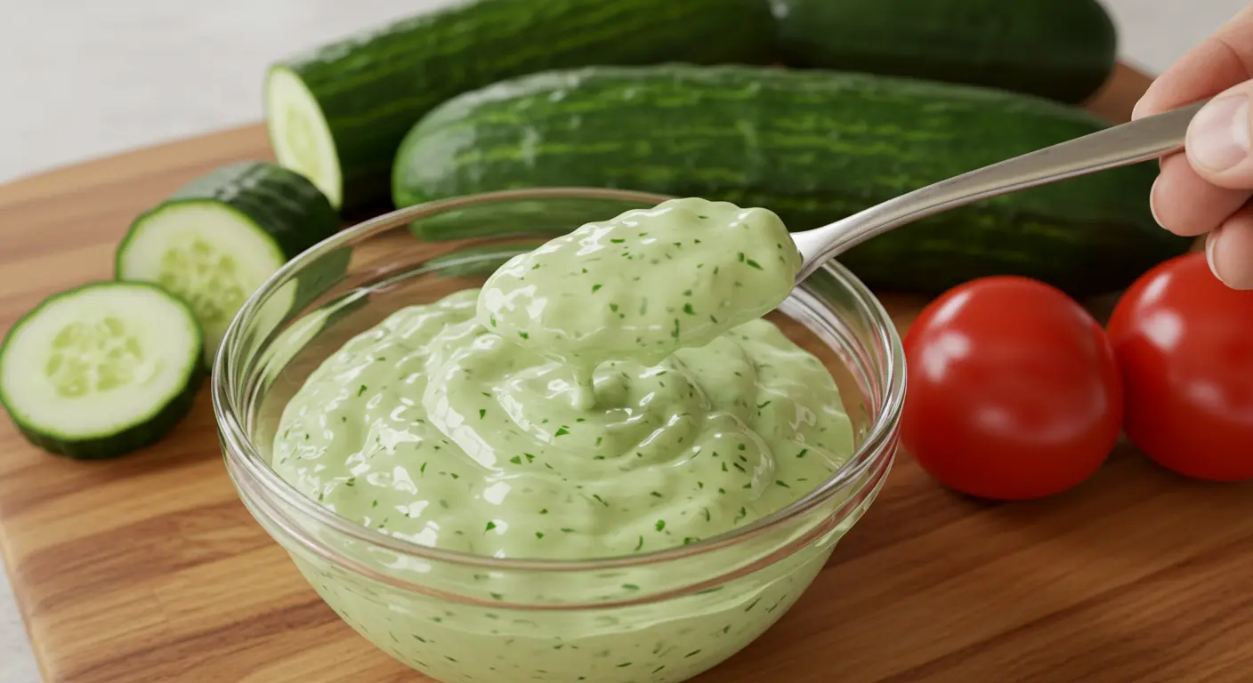 What is cucumber dressing made of?