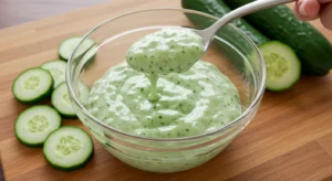 What is cucumber dressing made of?