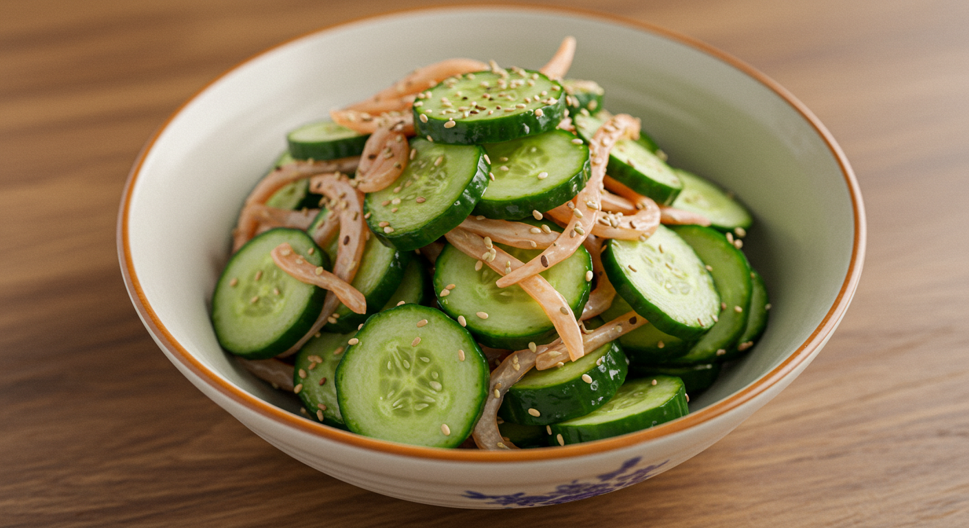 What is Japanese cucumber salad made of?