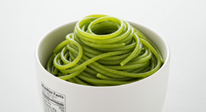 How many calories are in a cup of green spaghetti?