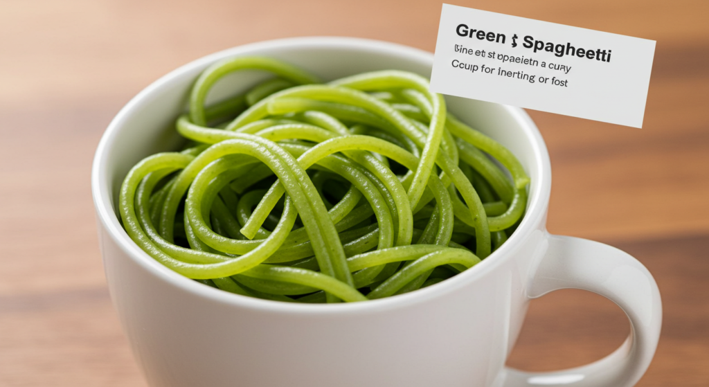 How many calories are in a cup of green spaghetti?