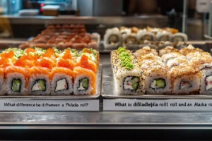 What is the difference between a Philadelphia roll and an Alaska roll?