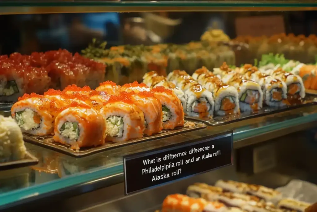What is the difference between a Philadelphia roll and an Alaska roll?